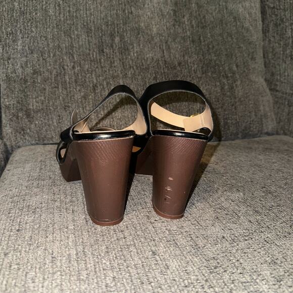 Brash Chunky Platform Heel Sandals Women's 7.5 Black Brown Ankle Straps Shoes - Picture 3 of 8